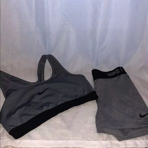Nike Spandex shorts and matching sports bra